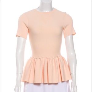 Jonathan Simkhai Short Sleeve Peplum Knit top